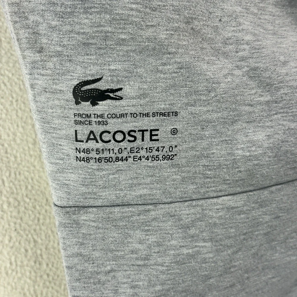 Lacoste Grey Reflective Elastic Waist Tapered Stretch Men's‎ Jogger Pants (M)